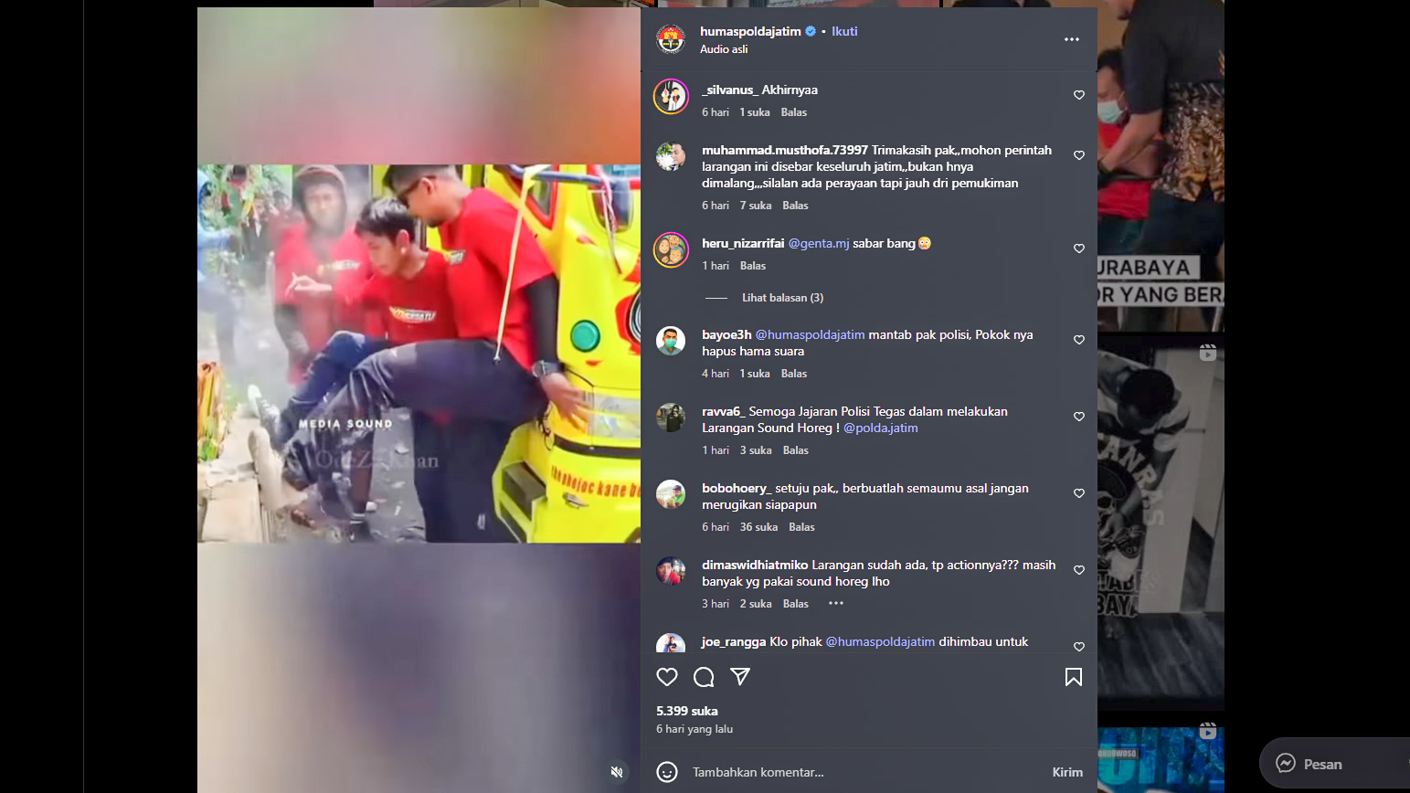 Polda Jatim Larang Sound Horeg disambut positif warganet