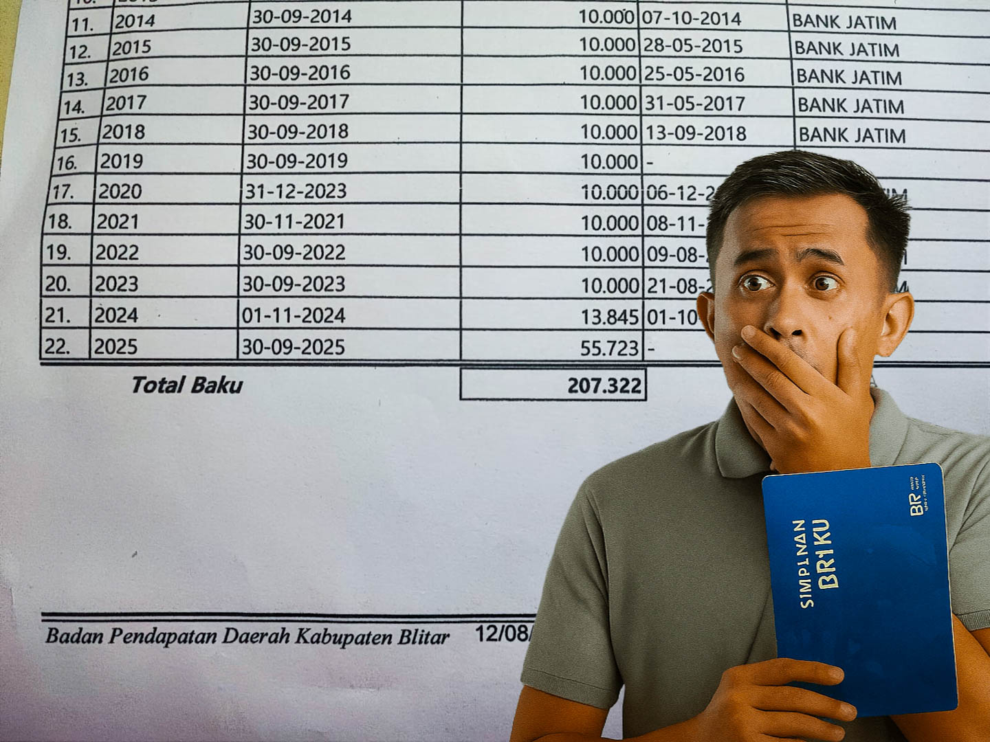 Warga Kabupaten Blitar ini Tidak Sadar Pajak Naik 300 Persen