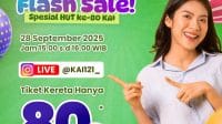 HUT KAI ke-80, Daop 7 Madiun Hadirkan Flash Sale Tiket dan Diskon Hingga 30 Persen