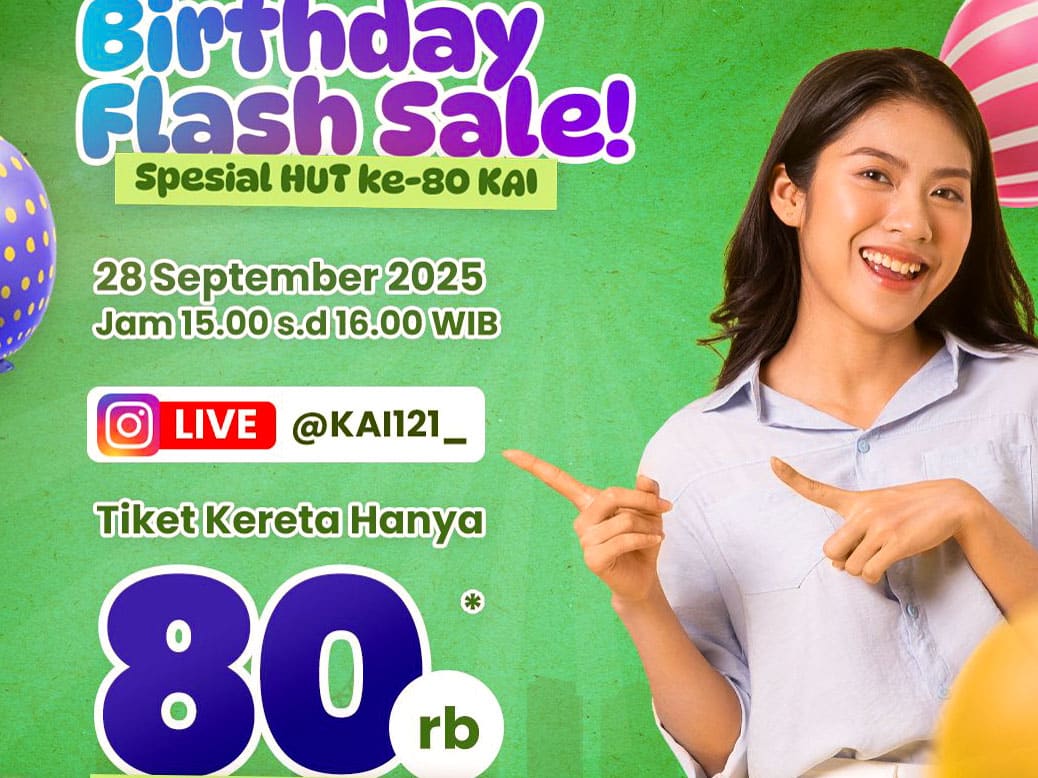 HUT KAI ke-80, Daop 7 Madiun Hadirkan Flash Sale Tiket dan Diskon Hingga 30 Persen