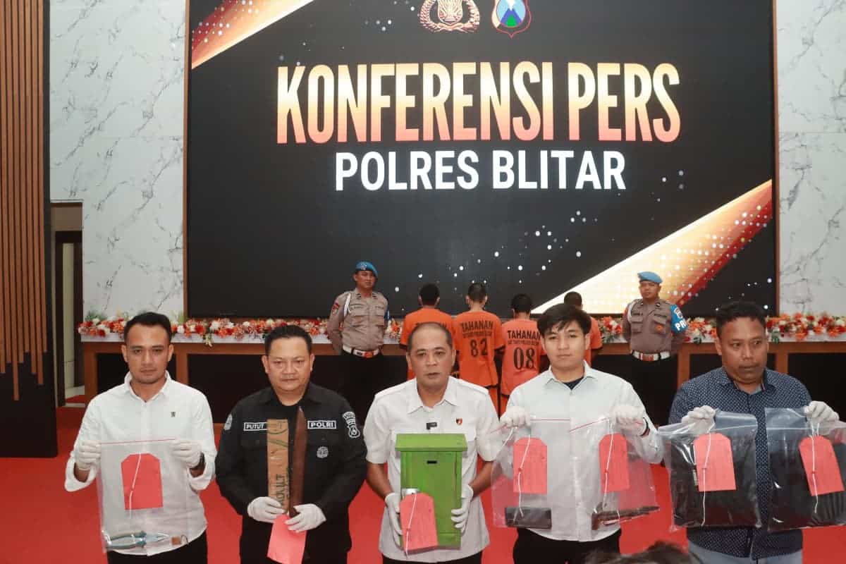 Polres Blitar Ungkap Tiga Kasus Pencurian, Pelaku Terancam 7 Tahun Penjara Akibat Kotak Amal