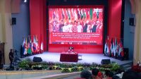 Megawati Soekarnoputri saat memberikan keynote speech di peringatan 70 Tahun Konferensi Asia Afrika digelar di Perpustaan Proklamator Bung Kano Sabtu 1 11 2025 Megawati Ungkap Soeharto Tolak Makam Bung Karno di TMP Kalibata dan Pindah ke Blitar: Beliau Terus Berjuang di Akhir Hayat