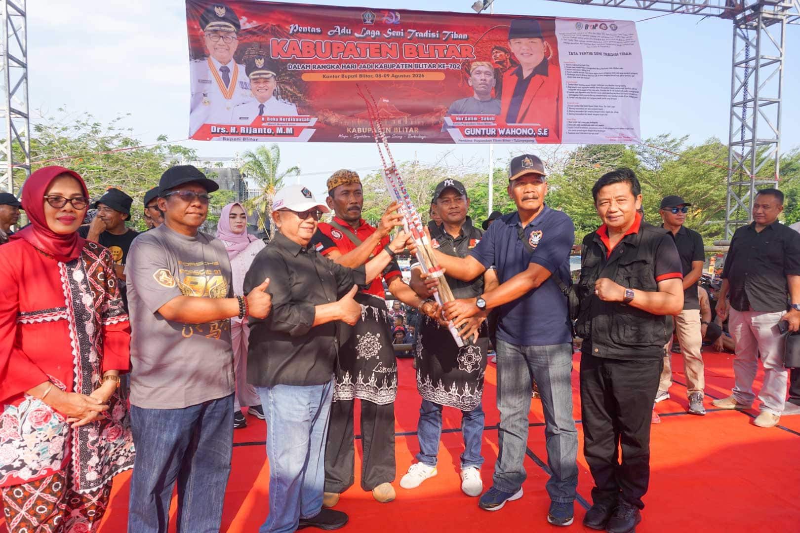 Bupati Rijanto Ketua DPRD Kabupaten Blitar Supriadi dan Anggota DPRD Jawa Timur Guntur Wahono Dukung Tiban 8 Agustus 2026